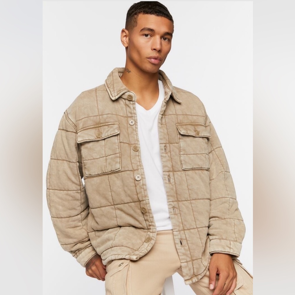 New NWT Forever 21 XL Beige Taupe Shacket shirt jacket